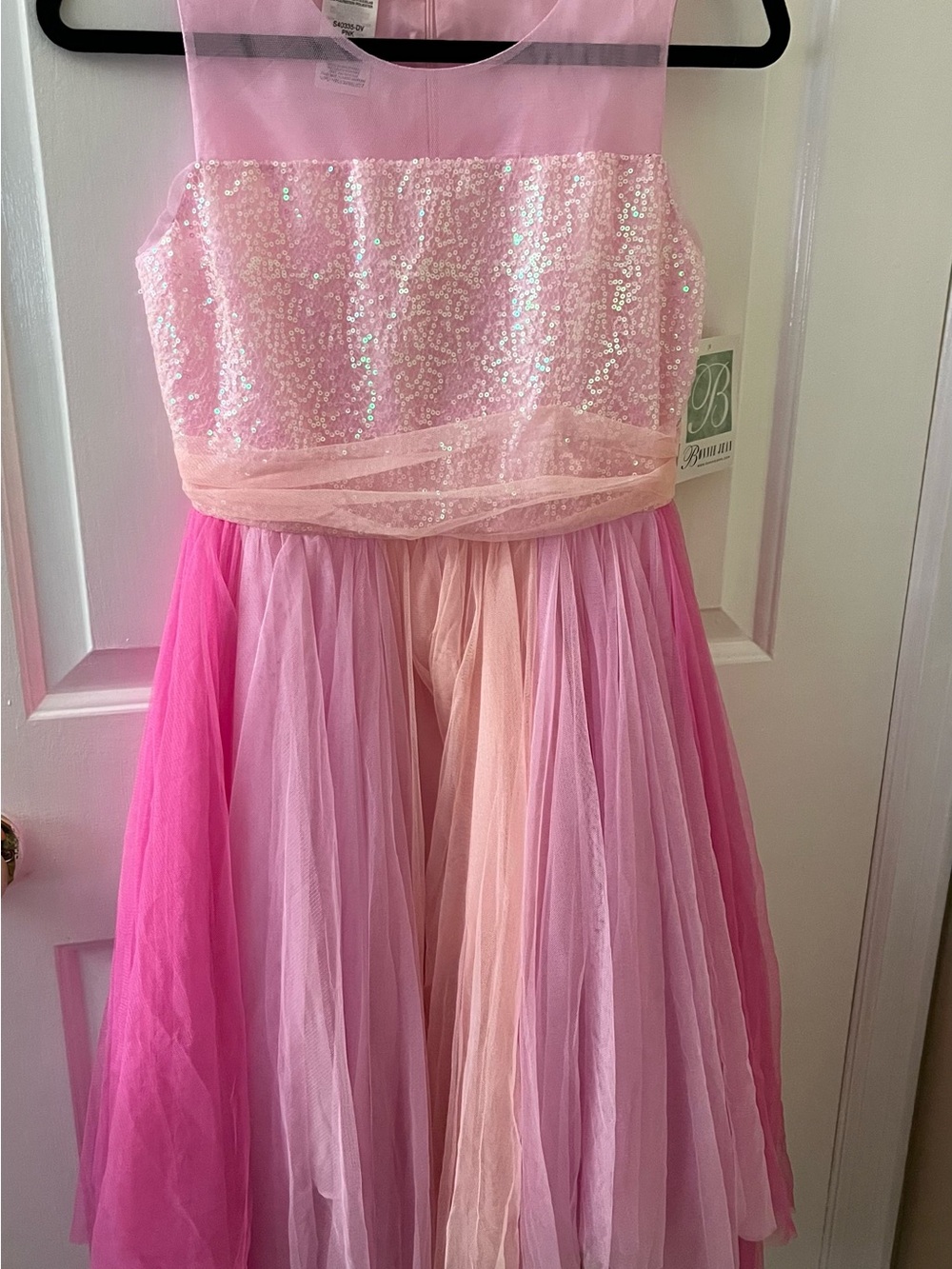 Bonnie Jean Sequin Bodice Pink & Peach Tulle Girls' Dress 16 NWT